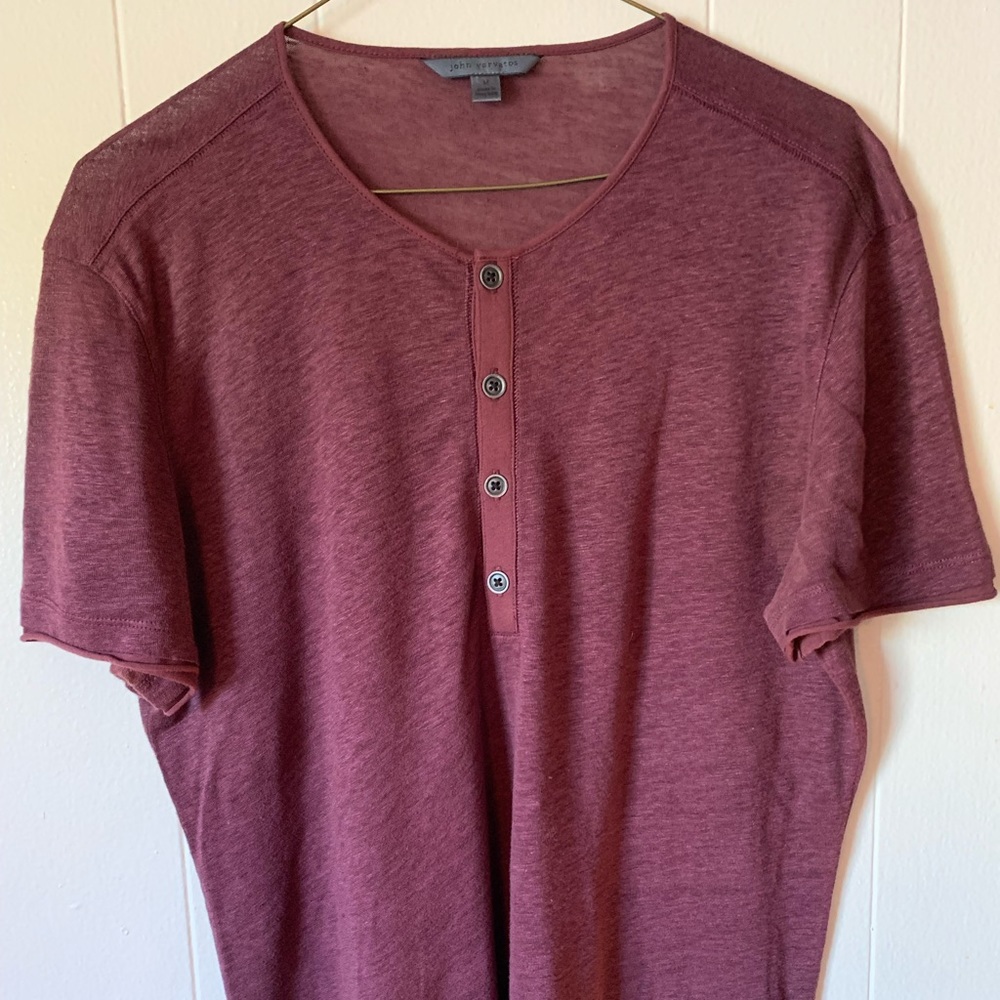 John Varvatos Collection Linen Henley